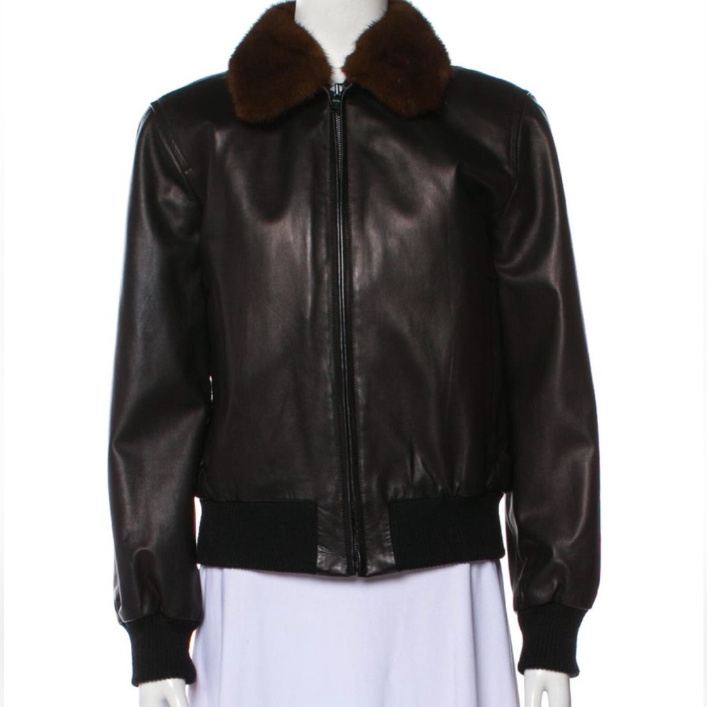 VINTAGE ANDREW MARC LEATHER & FUR BOMBER 💘